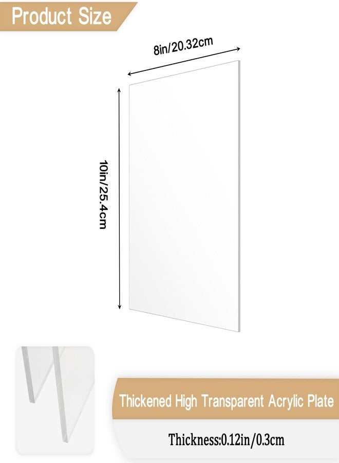ADTDA 4 Pieces 1/8" Thick (3mm) Acrylic Sheets,Clear Cast Plexiglass 8” x 10” with Protective Paper for Signs DIY Display Projects,Craft,Photo Frames - Image 2